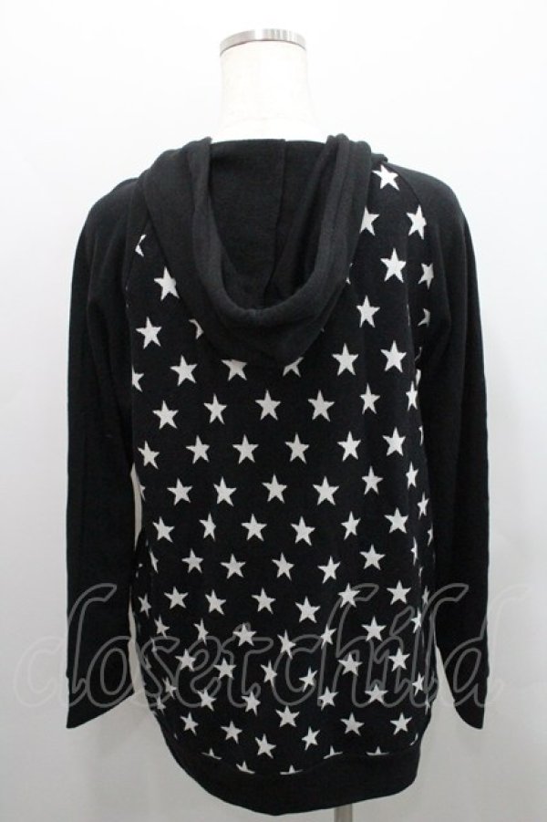 画像2: ALGONQUINS / 星柄パーカー F 黒 I-26-01-29-014-AL-TS-TE-ZI (2)