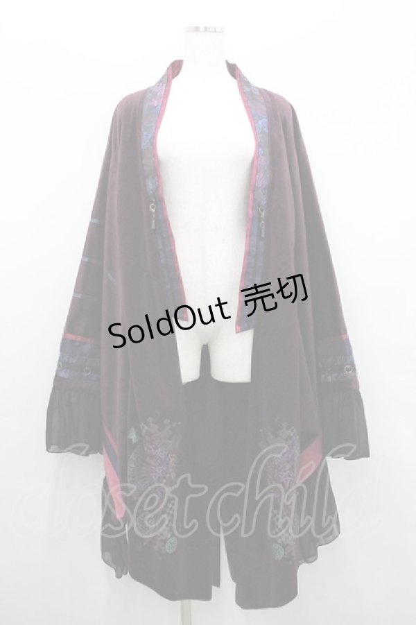 画像1: Ozz oneste / 着物袖ベロア羽織  パープル I-26-01-29-015-OO-TO-SA-ZI (1)