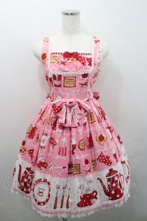 画像: Angelic Pretty / French Cafe切替ジャンパースカート(2011)  ピンク I-26-01-29-022-AP-OP-SA-ZI