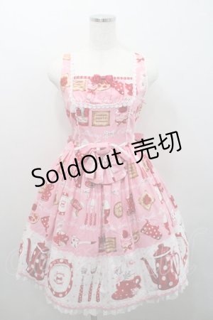 画像: Angelic Pretty / French Cafe切替ジャンパースカート(2011)  ピンク I-26-01-29-022-AP-OP-SA-ZI