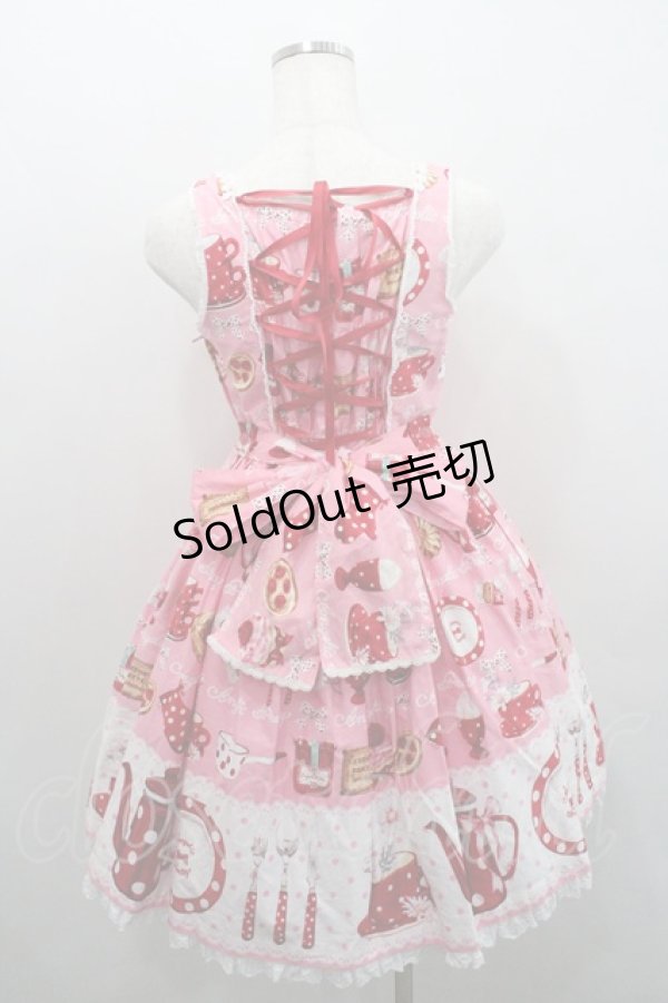 画像2: Angelic Pretty / French Cafe切替ジャンパースカート(2011)  ピンク I-26-01-29-022-AP-OP-SA-ZI (2)