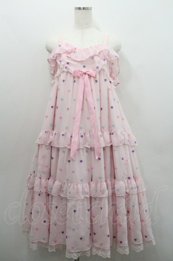 画像1: Angelic Pretty / Candy Petit Heartジャンパースカート  ピンク I-26-01-29-025-AP-OP-TE-ZI (1)