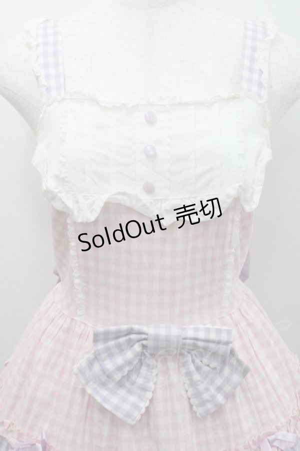 画像3: Angelic Pretty / カラフルギンガムジャンパースカート  ピンク×ラベンダー I-26-01-29-026-AP-OP-TE-ZI (3)