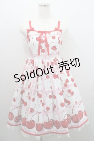 画像: Angelic Pretty / Charming Cherryジャンパースカート  白Ｘピンク I-26-01-29-027-AP-OP-SA-ZI