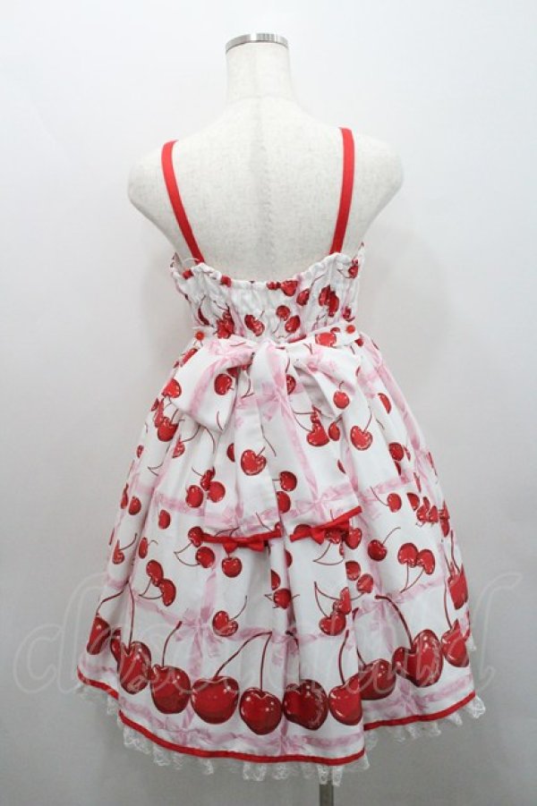 画像2: Angelic Pretty / Charming Cherryジャンパースカート  白Ｘピンク I-26-01-29-027-AP-OP-SA-ZI (2)