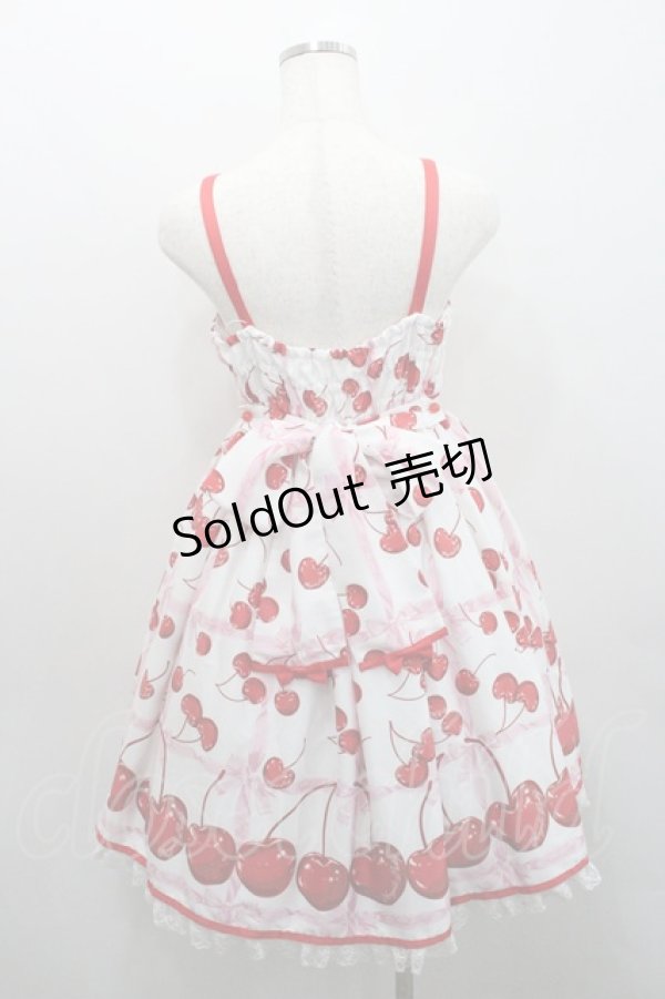 画像2: Angelic Pretty / Charming Cherryジャンパースカート  白Ｘピンク I-26-01-29-027-AP-OP-SA-ZI (2)