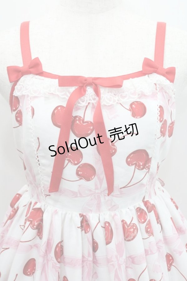 画像3: Angelic Pretty / Charming Cherryジャンパースカート  白Ｘピンク I-26-01-29-027-AP-OP-SA-ZI (3)