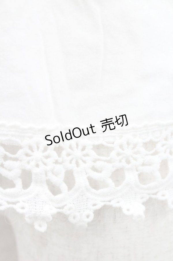 画像4: Ank Rouge / レースパール襟ブラウス風カットソー  白 I-26-01-31-003-CA-TO-SA-ZI (4)