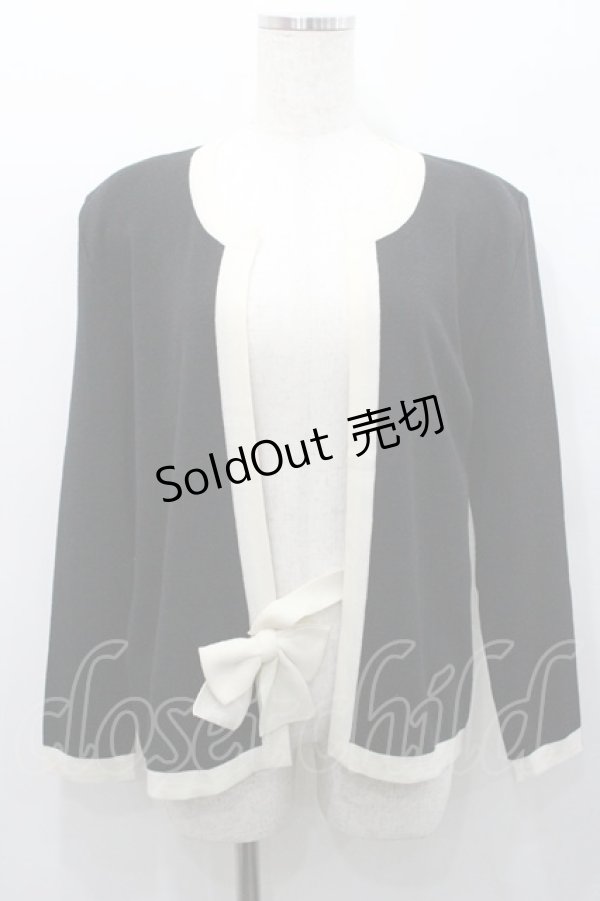 画像1: INGEBORG / 縁どりボレロカーディガン  ブラック I-26-01-31-025-LO-TO-SA-ZI (1)