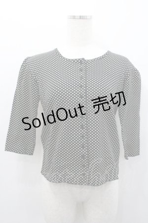 画像: INGEBORG / 水玉五分袖カットソーカーディガン  ブラック I-26-01-31-026-LO-TO-SA-ZI