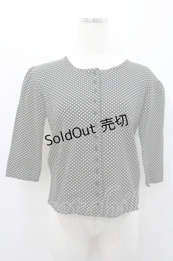 画像1: INGEBORG / 水玉五分袖カットソーカーディガン  ブラック I-26-01-31-026-LO-TO-SA-ZI (1)