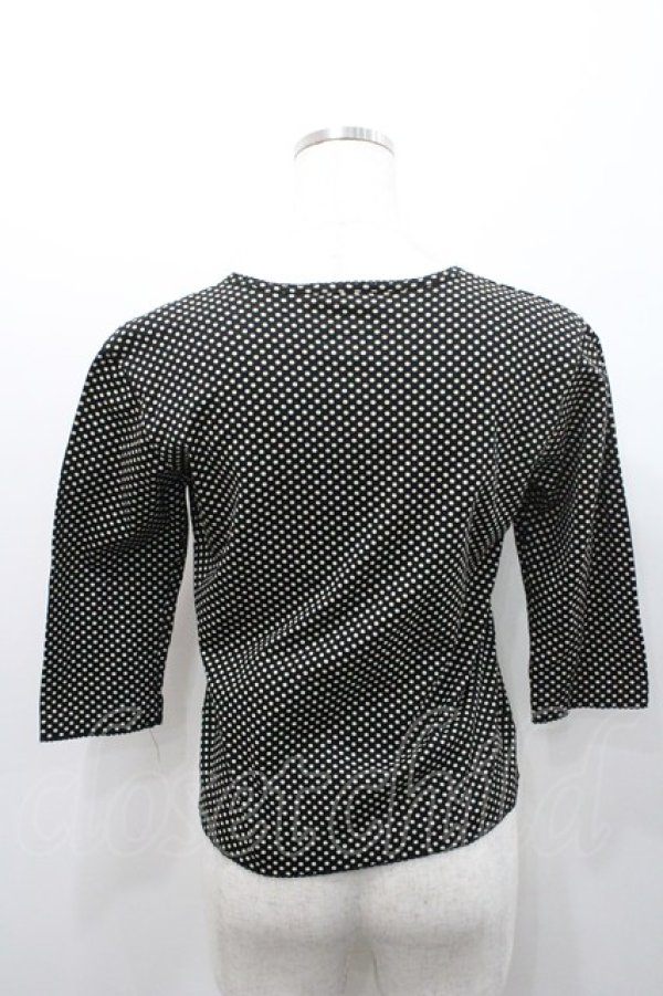 画像2: INGEBORG / 水玉五分袖カットソーカーディガン  ブラック I-26-01-31-026-LO-TO-SA-ZI (2)