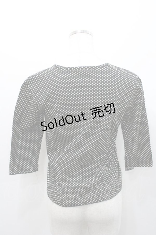 画像2: INGEBORG / 水玉五分袖カットソーカーディガン  ブラック I-26-01-31-026-LO-TO-SA-ZI (2)