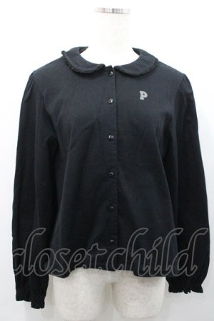 画像: PINK HOUSE / 襟付きカットソーカーディガン  ブラック I-26-01-31-029-LO-TO-SA-ZI