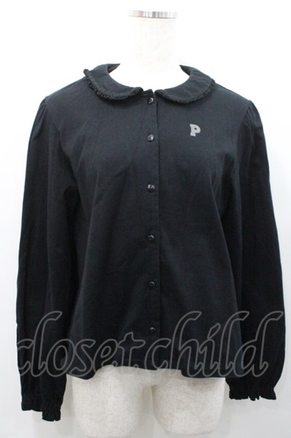 画像1: PINK HOUSE / 襟付きカットソーカーディガン  ブラック I-26-01-31-029-LO-TO-SA-ZI (1)