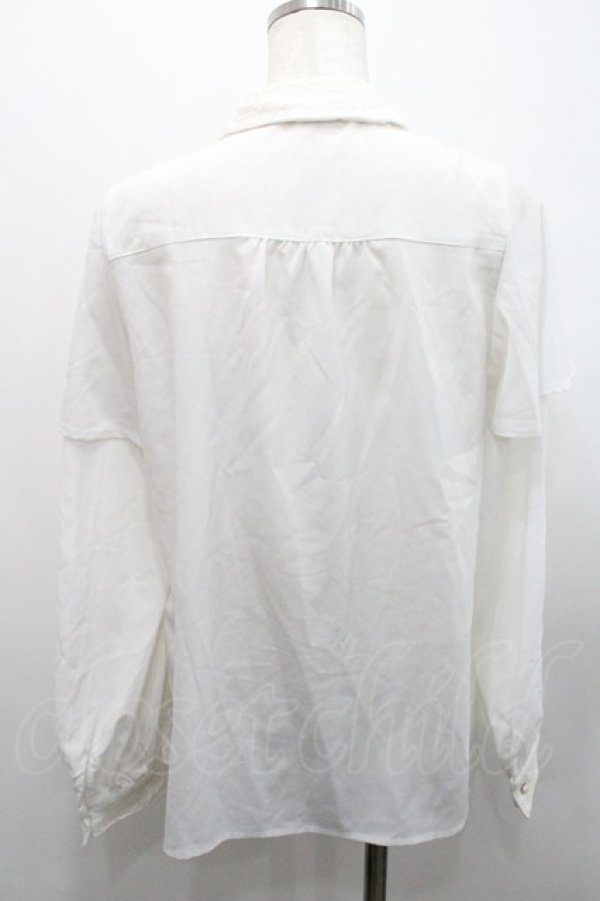 画像2: axes femme / メロディ刺繍ケープ袖ブラウス M 白 I-26-01-31-004-AX-BL-SA-ZI (2)