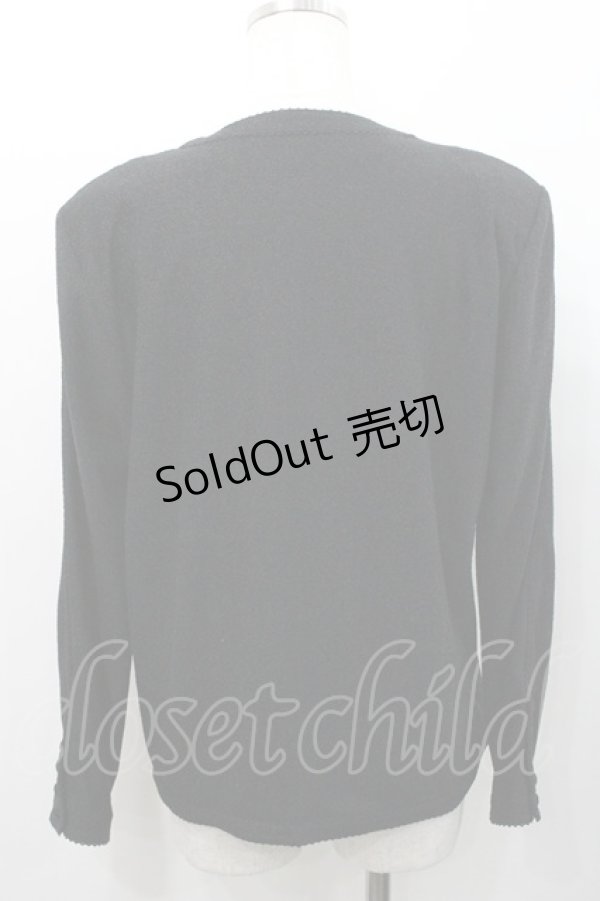 画像2: INGEBORG / 胸元リボン付きカーディガン  ブラック I-26-01-31-032-LO-TO-SA-ZI (2)