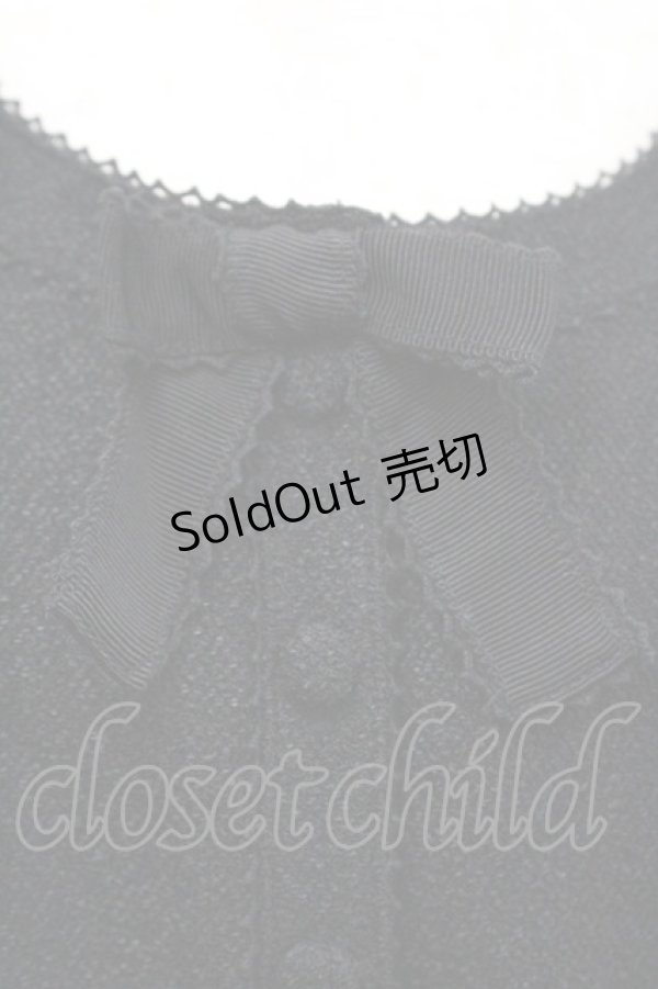 画像3: INGEBORG / 胸元リボン付きカーディガン  ブラック I-26-01-31-032-LO-TO-SA-ZI (3)