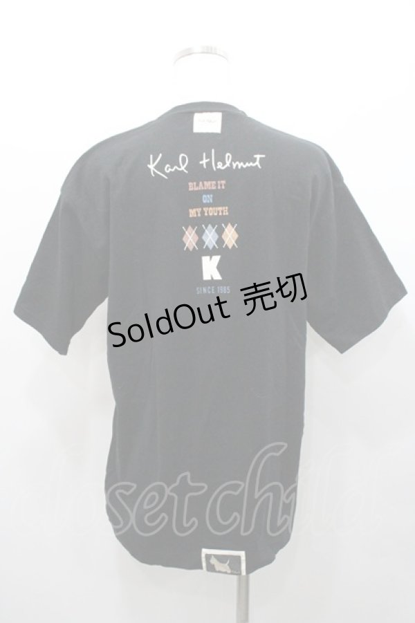画像2: Karl Helmut / アーガイル&犬pt半袖Tシャツ M ブラック I-26-01-31-033-EL-TS-SA-ZI (2)