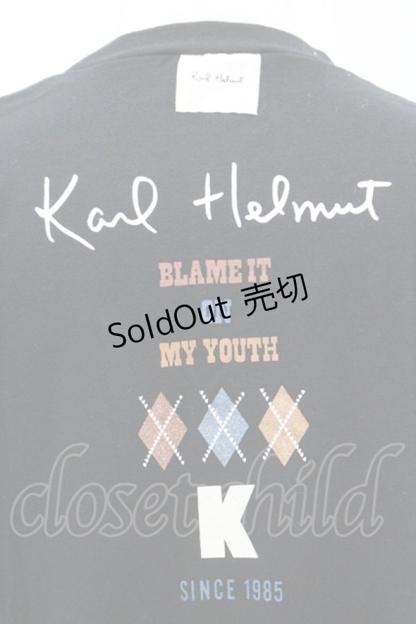 画像3: Karl Helmut / アーガイル&犬pt半袖Tシャツ M ブラック I-26-01-31-033-EL-TS-SA-ZI (3)