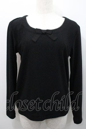 画像: INGEBORG / 胸元リボン長袖トップス  ブラック I-26-01-31-034-LO-TO-SA-ZI