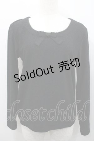 画像: INGEBORG / 胸元リボン長袖トップス  ブラック I-26-01-31-034-LO-TO-SA-ZI