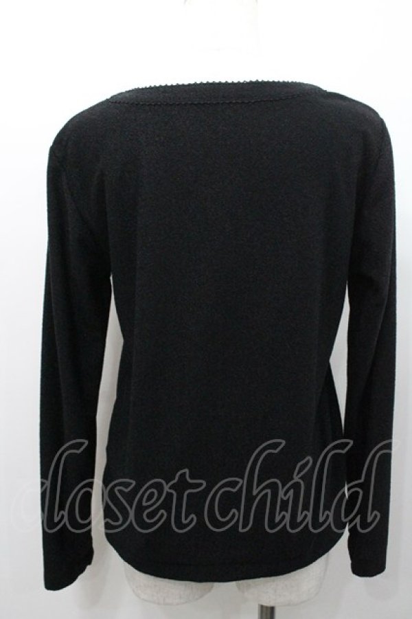 画像2: INGEBORG / 胸元リボン長袖トップス  ブラック I-26-01-31-034-LO-TO-SA-ZI (2)