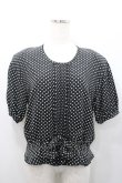 画像1: INGEBORG / 水玉半袖パフスリーブブラウス  ブラック I-26-01-31-035-LO-BL-SA-ZI (1)
