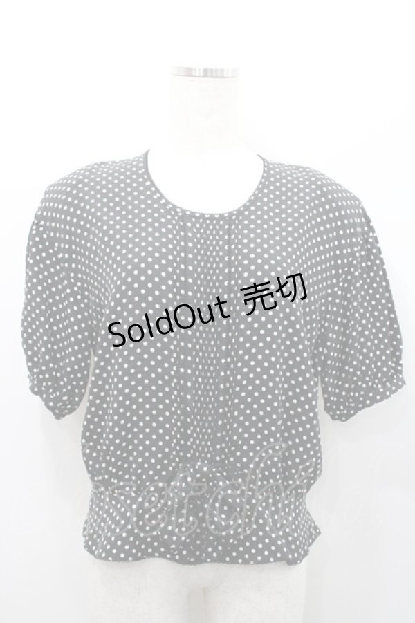 画像1: INGEBORG / 水玉半袖パフスリーブブラウス  ブラック I-26-01-31-035-LO-BL-SA-ZI (1)