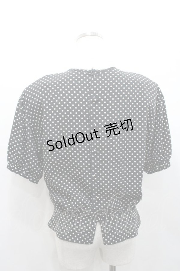 画像2: INGEBORG / 水玉半袖パフスリーブブラウス  ブラック I-26-01-31-035-LO-BL-SA-ZI (2)