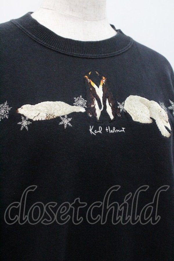 画像4: Karl Helmut / 白くまペンギンアザラシ刺繍プルオーバー L ブラック I-26-01-31-038-EL-TO-SA-ZI (4)