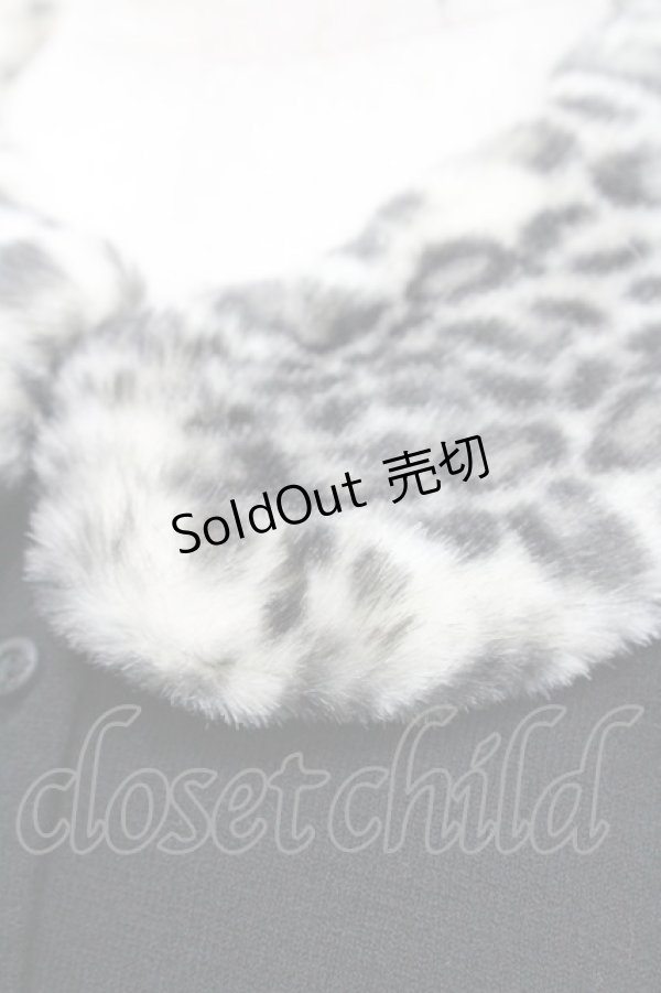 画像3: INGEBORG / レオパードファー襟付きカーディガン L ブラック I-26-01-31-039-LO-TO-SA-ZI (3)