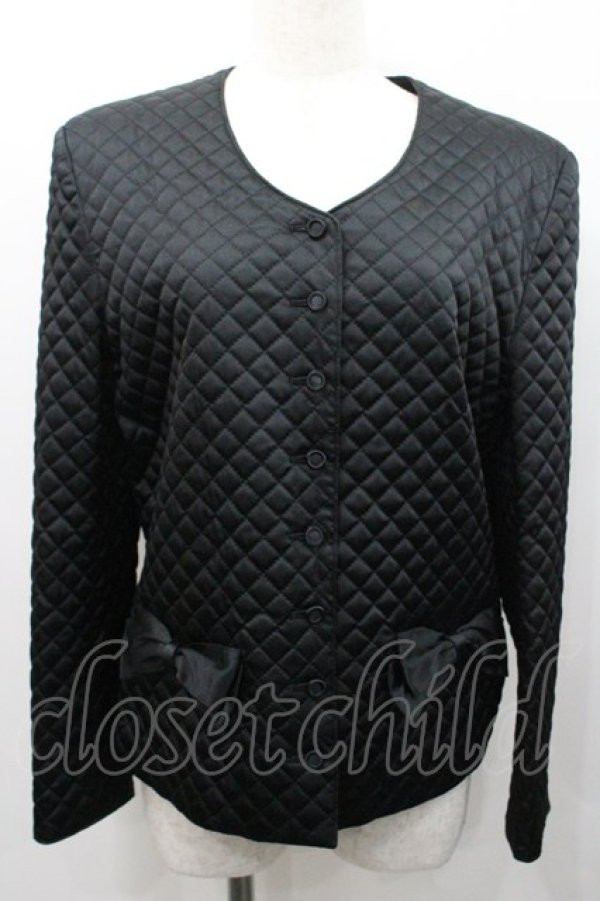 画像1: INGEBORG / ノーカラーキルティングジャケット M ブラック I-26-01-31-040-LO-JA-SA-ZI (1)