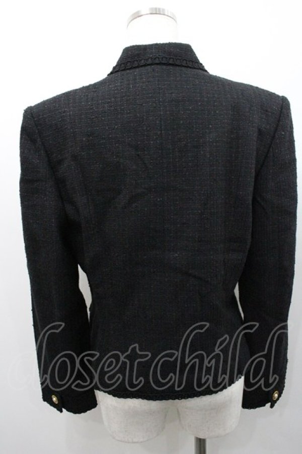 画像2: INGEBORG / ロゴパールボタンジャケット  黒Ｘゴールド I-26-01-31-042-LO-JA-SA-ZI (2)