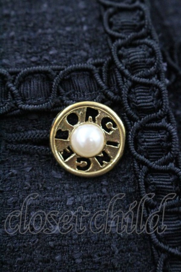 画像4: INGEBORG / ロゴパールボタンジャケット  黒Ｘゴールド I-26-01-31-042-LO-JA-SA-ZI (4)