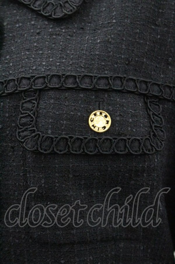 画像5: INGEBORG / ロゴパールボタンジャケット  黒Ｘゴールド I-26-01-31-042-LO-JA-SA-ZI (5)