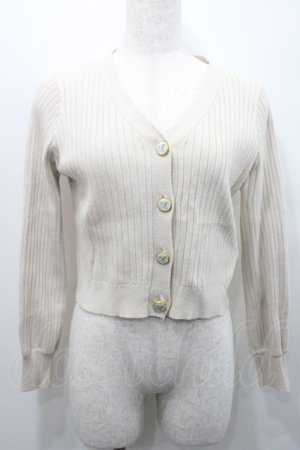 画像: an another angelus / カリグラフィーローズプリント釦カーディガン  ベージュ I-26-01-31-044-CA-TO-SA-ZI