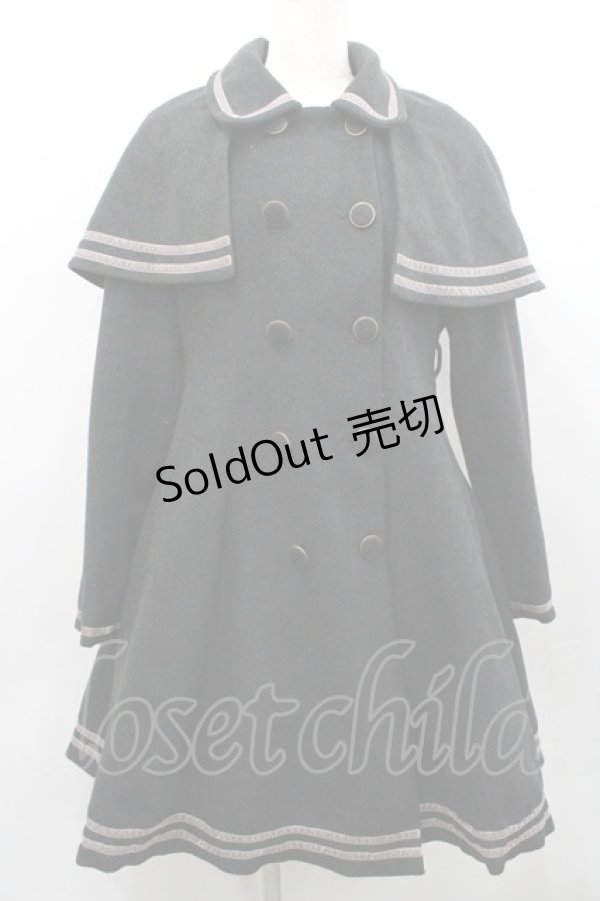 画像1: axes femme POETIQUE / ケープ付きベロアラインコート  黒 I-26-01-31-048-AX-CO-SA-ZI (1)