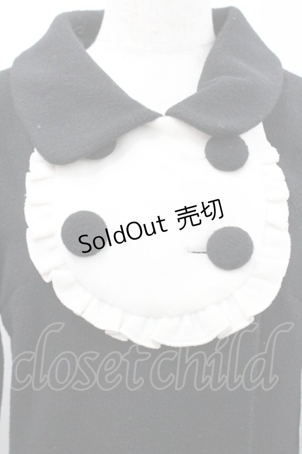 画像3: Ank Rouge / ヨーク襟風コート  黒Ｘ白 I-26-01-31-049-CA-CO-SA-ZI (3)