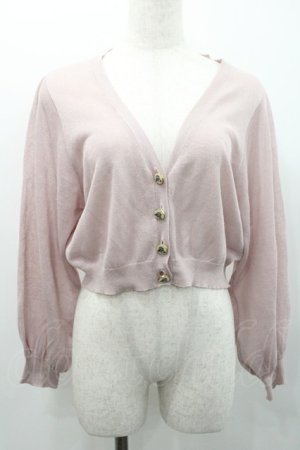 画像: an another angelus / スミレプリント釦シアーニットカーディガン  ピンク I-26-01-31-006-CA-TO-SA-ZI