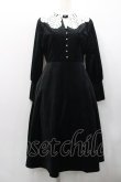 画像1: an another angelus / クロシェニットレース衿ベロアワンピース  ブラック I-26-01-31-052-CA-OP-SA-ZI (1)