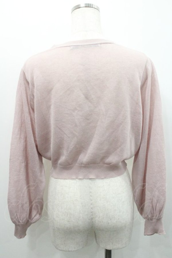 画像2: an another angelus / スミレプリント釦シアーニットカーディガン  ピンク I-26-01-31-006-CA-TO-SA-ZI (2)