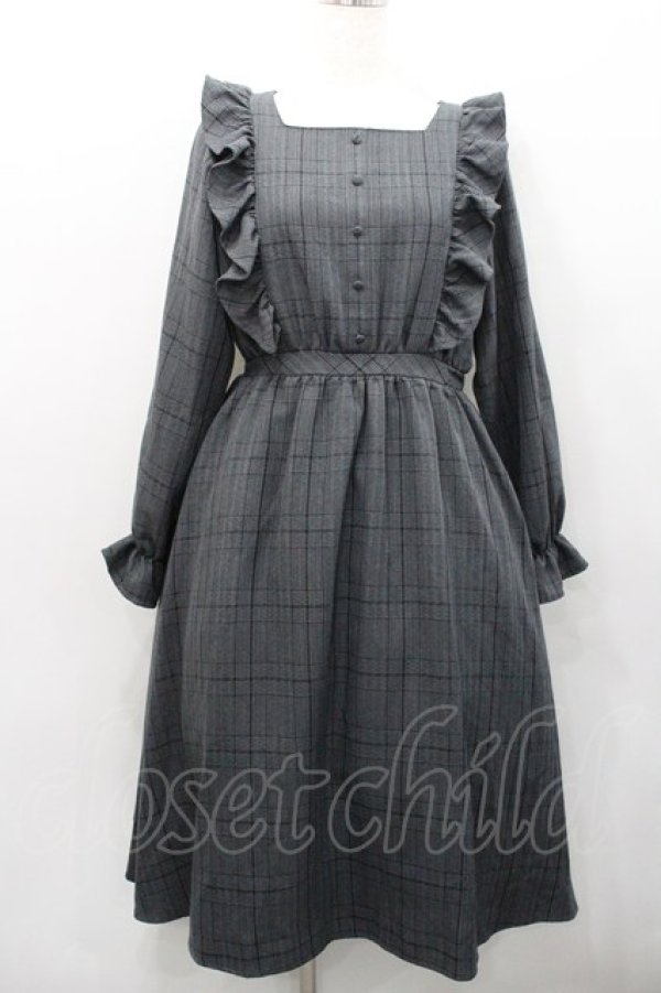 画像1: m petit by misako / チェック長袖ワンピース M グレーチェック I-26-01-31-054-LO-OP-SA-ZI (1)