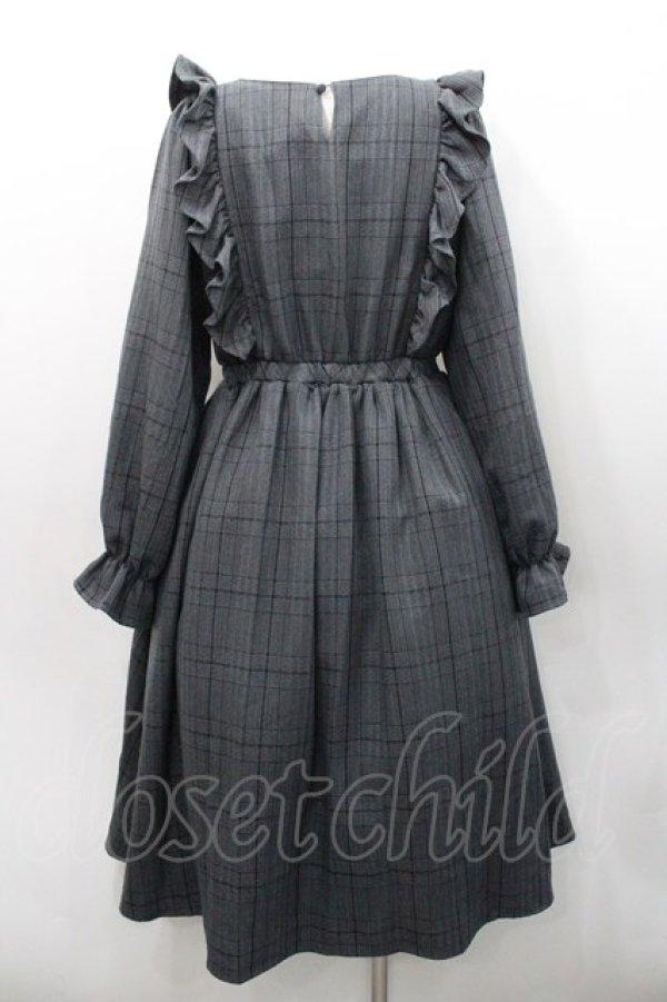 画像2: m petit by misako / チェック長袖ワンピース M グレーチェック I-26-01-31-054-LO-OP-SA-ZI (2)