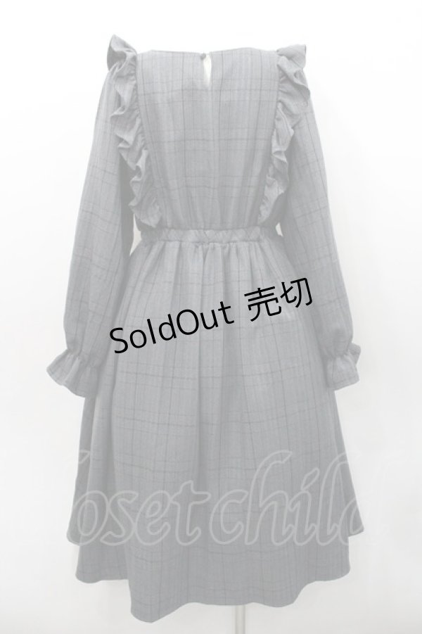 画像2: m petit by misako / チェック長袖ワンピース M グレーチェック I-26-01-31-054-LO-OP-SA-ZI (2)