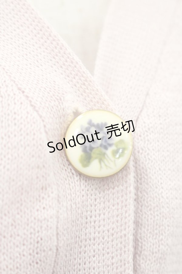 画像3: an another angelus / スミレプリント釦シアーニットカーディガン  ピンク I-26-01-31-006-CA-TO-SA-ZI (3)