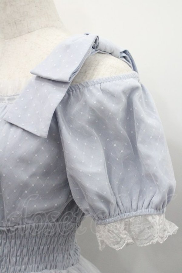 画像5: Honey Cinnamon / チュール重ねロングジャンパースカート  サックスＸ白 I-26-01-31-055-LO-OP-SA-ZI (5)