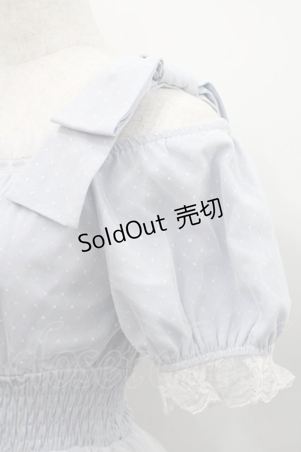 画像5: Honey Cinnamon / チュール重ねロングジャンパースカート  サックスＸ白 I-26-01-31-055-LO-OP-SA-ZI (5)