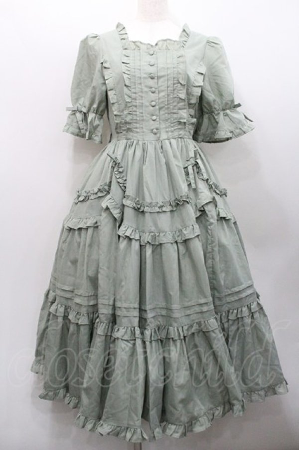 画像1: Chalmiere / フリルロングワンピース M グリーン I-26-01-31-056-0-OP-SA-ZI (1)