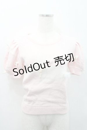 画像: Swankiss / ウサギ柄半袖ニット  ピンク I-26-01-31-007-CA-TO-SA-ZI